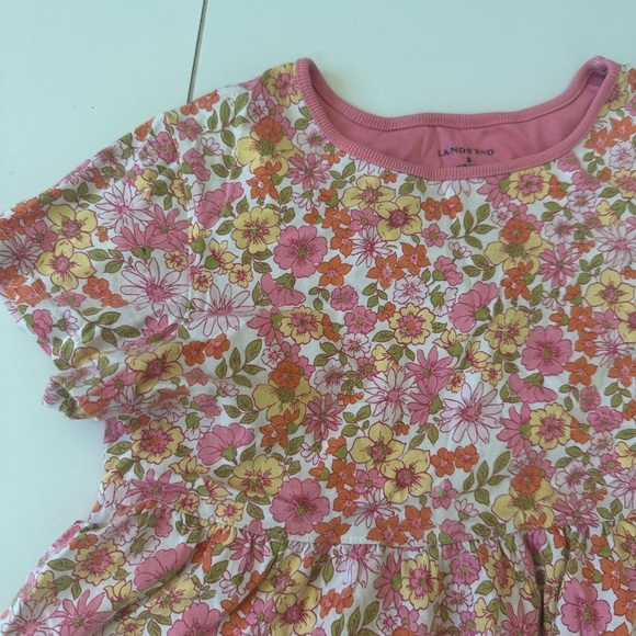 Lands end Floral Pink and Green Dress 8 liberty print cotton - Picture 2 of 4